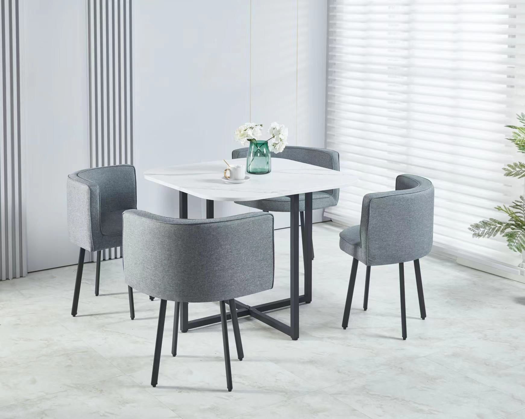 Del Mar 5-Piece Modern Compact Dining Table Set