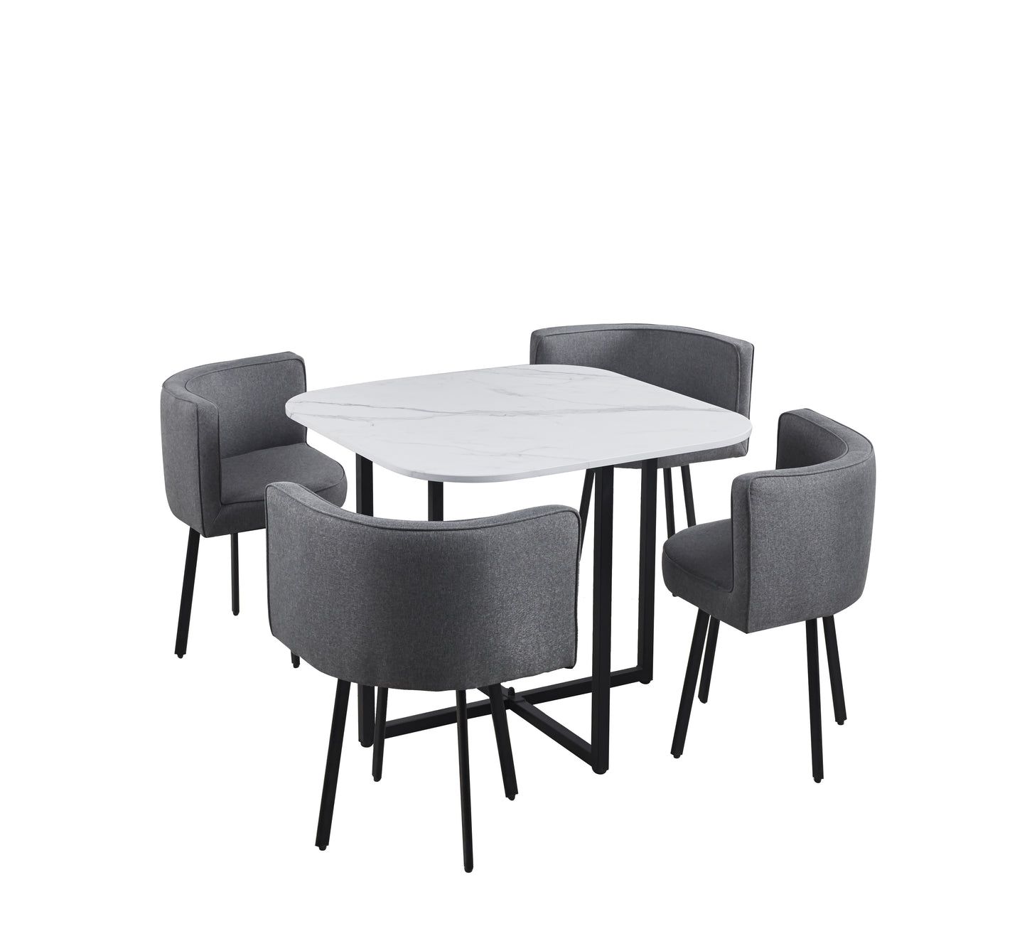 Del Mar 5-Piece Modern Compact Dining Table Set