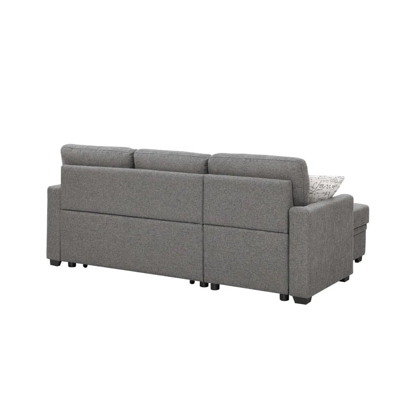 Nadha 85'' Side Reversible Square Arm Sofa Bed with Storage